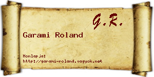 Garami Roland névjegykártya